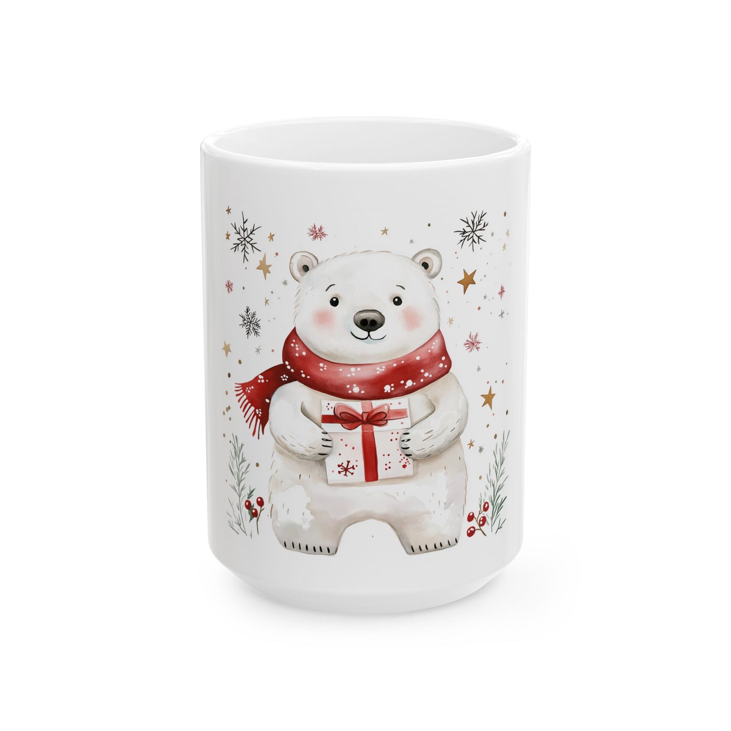 Adorable Polar Bear Christmas Mug (11oz, 15oz)