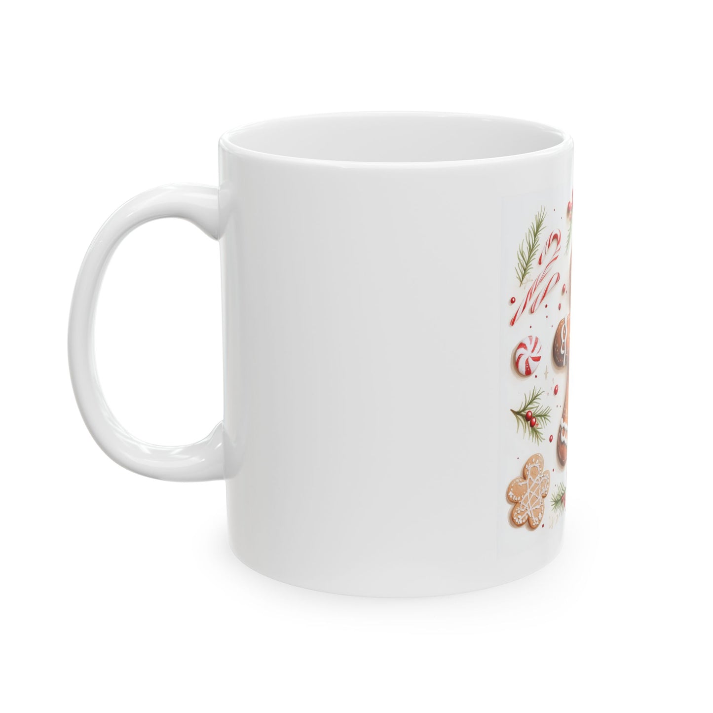 Festive Gingerbread Man Ceramic Mug (11oz, 15oz)