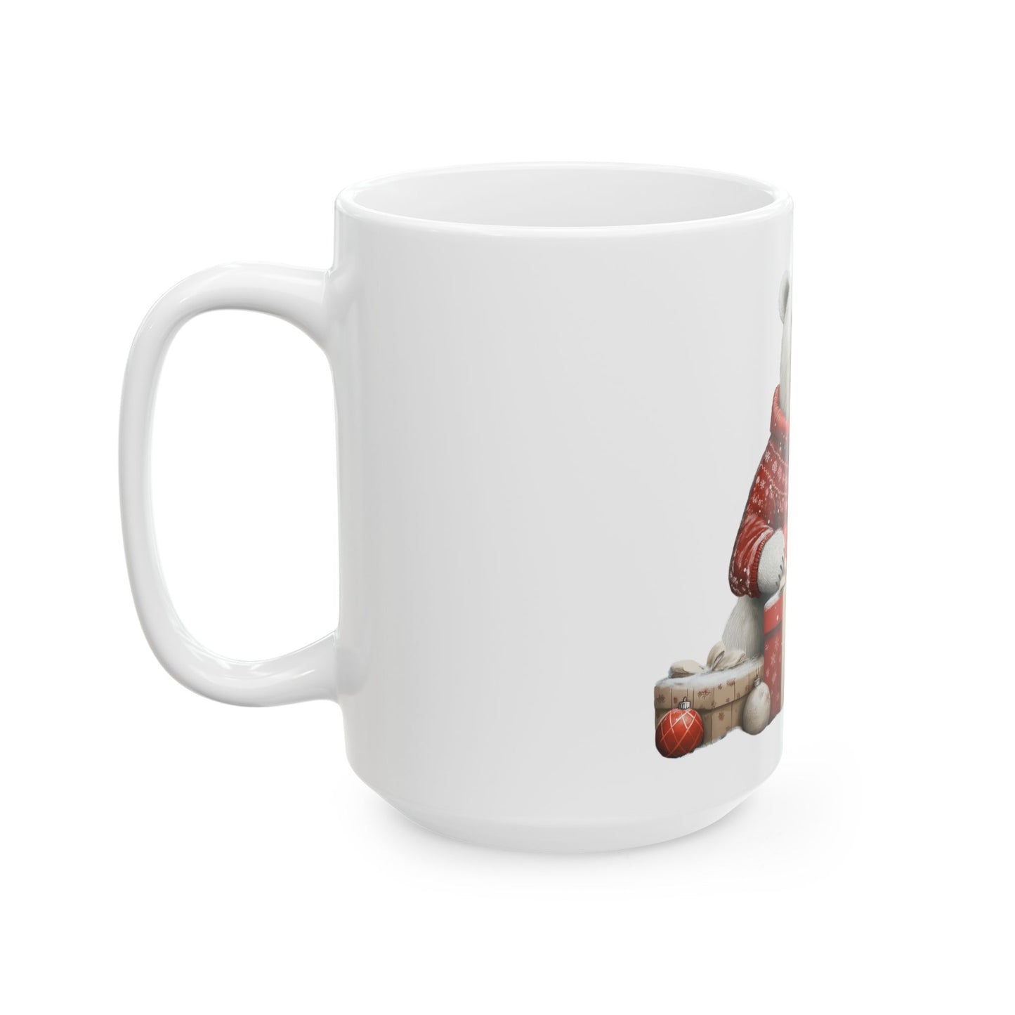 Mug - Polar Bear Holding Gifts Christmas Ceramic Mug (11oz, 15oz)