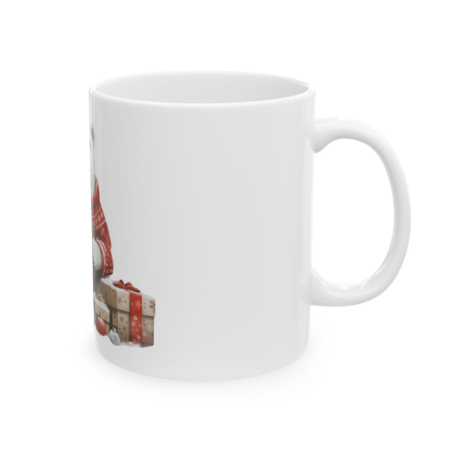 Mug - Polar Bear Holding Gifts Christmas Ceramic Mug (11oz, 15oz)