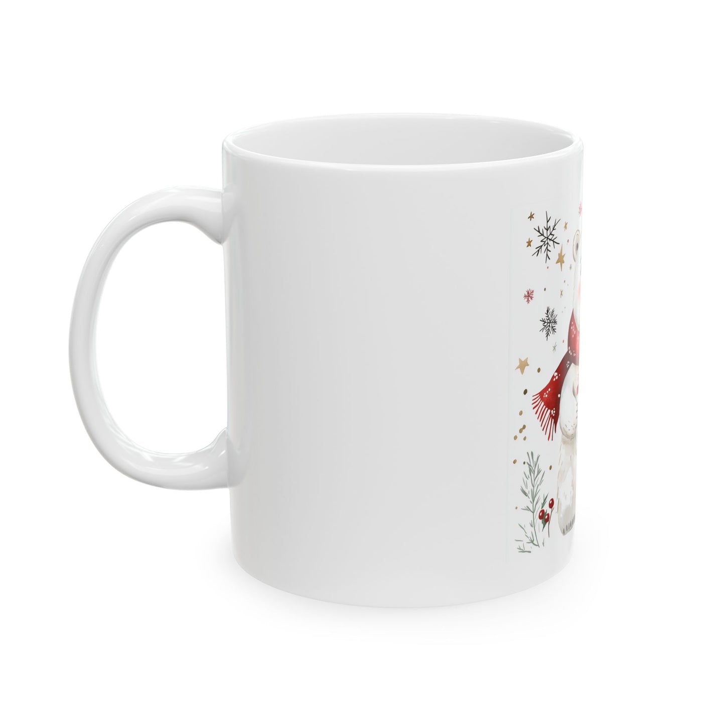 Adorable Polar Bear Christmas Mug (11oz, 15oz)